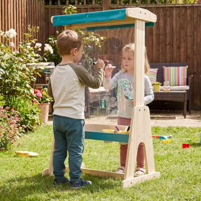 Costway Cavalletto esterno per bambini 3+ tettoia parasole pannello trasparente, Cavalletto pittura legno rotolo tazze colori Costway Cavalletto esterno per bambini 3+ tettoia parasole pannello trasparente, Cavalletto pittura legno rotolo tazze colori