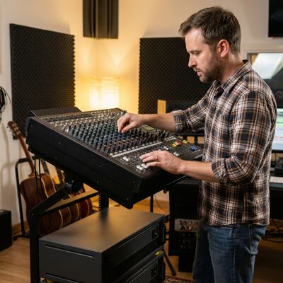 Costway Supporto mixer dj 9u audio professionale 2 strati barre regolabili, Supporto ruote bloccabili carrello palco robusto mobile Costway Supporto mixer dj 9u audio professionale 2 strati barre regolabili, Supporto ruote bloccabili carrello palco robusto mobile