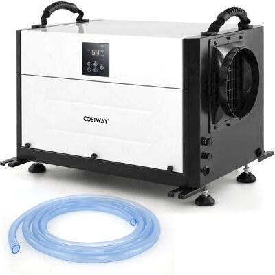 Costway Deumidificatore industriale con tubo di drenaggio e sbrinamento automatico, Deumidificatore per spazi ristetti Bianco Costway Deumidificatore industriale con tubo di drenaggio e sbrinamento automatico, Deumidificatore per spazi ristetti Bianco