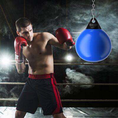 Costway Sacco da boxe ad acqua con tubo di riempimento d'acqua catena in metallo, Sacco per allenamento di jab Blu Costway Sacco da boxe ad acqua con tubo di riempimento d'acqua catena in metallo, Sacco per allenamento di jab Blu