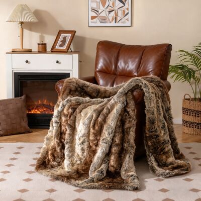 Costway Coperta in pelliccia sintetica morbida e soffice pelliccia sintetica di procione, Coperta plaid di lusso spesso caldo per letto Costway Coperta in pelliccia sintetica morbida e soffice pelliccia sintetica di procione, Coperta plaid di lusso spesso caldo per letto