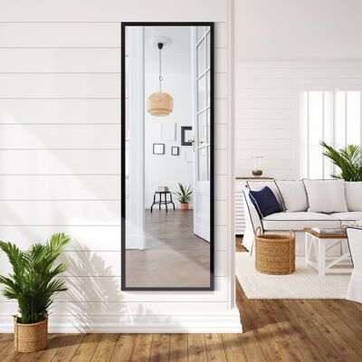Costway Specchio a figura intera per muro o porta con struttura in ferro, Specchio con 2 set di ganci regolabili Nero Costway Specchio a figura intera per muro o porta con struttura in ferro, Specchio con 2 set di ganci regolabili Nero