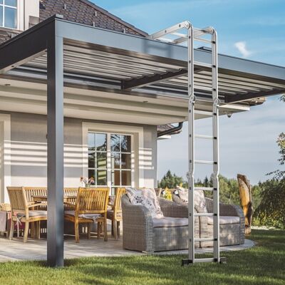 Costway Scala pieghevole in alluminio con pioli e piedini antiscivolo, Scala multifunzione allungabile da 370,5cm Costway Scala pieghevole in alluminio con pioli e piedini antiscivolo, Scala multifunzione allungabile da 370,5cm