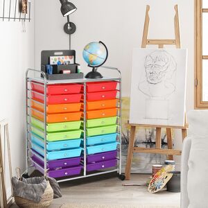 Costway Carrello cassettiera multiuso e leggero con 20 cassetti, Contenitore con ruote per ufficio e casa Colorato Costway Carrello cassettiera multiuso e leggero con 20 cassetti, Contenitore con ruote per ufficio e casa Colorato