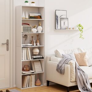 Costway Libreria aperta a 6 ripiani organizzatore per libri scaffale moderno per esposizione, Libreria antiribaltamento per soggiorno Bianco Costway Libreria aperta a 6 ripiani organizzatore per libri scaffale moderno per esposizione, Libreria antiribaltamento per soggiorno Bianco