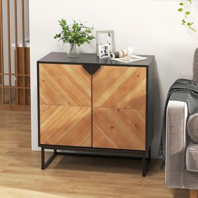 Costway Credenza buffet con storage con piedini antiscivolo per soggiorno, Tavolino con ante e ripiano Nero Costway Credenza buffet con storage con piedini antiscivolo per soggiorno, Tavolino con ante e ripiano Nero
