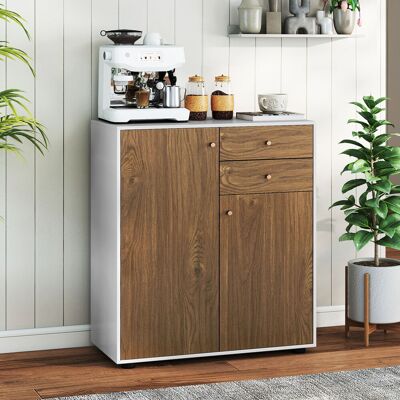 Costway Credenza buffet cucina 2 cassetti 2 ante 3 ripiani regolabili, Armadietto bar caffè organizzatore moderno rustico pranzo soggiorno ingresso Marrone Costway Credenza buffet cucina 2 cassetti 2 ante 3 ripiani regolabili, Armadietto bar caffè organizzatore moderno rustico pranzo soggiorno ingresso Marrone