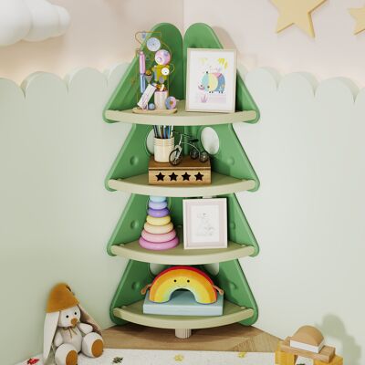 Costway Scaffale bambini angolo albero natale 4 ripiani stretto giocattoli, Scaffale espositore neonati camera bambini asilo sala giochi Costway Scaffale bambini angolo albero natale 4 ripiani stretto giocattoli, Scaffale espositore neonati camera bambini asilo sala giochi