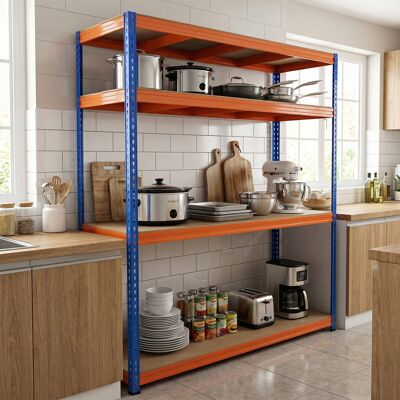 Costway Scaffale in metallo a 4 ripiani regolabili larga 181 cm organizzatore deposito pesante 2400 kg, Mensola utilitaria per casa cucina garage seminterrato Costway Scaffale in metallo a 4 ripiani regolabili larga 181 cm organizzatore deposito pesante 2400 kg, Mensola utilitaria per casa cucina garage seminterrato