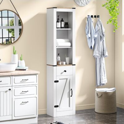 Costway Armadietto da bagno alto 173 cm organizzatore stretto con cassetto, Armadietto da bagno soggiorno e cucina Bianco Costway Armadietto da bagno alto 173 cm organizzatore stretto con cassetto, Armadietto da bagno soggiorno e cucina Bianco