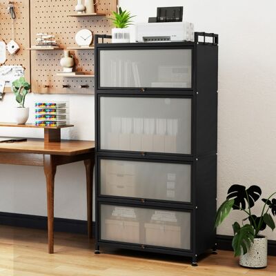 Costway Armadio da cucina a 5 ripiani con 4 ante a ribalta e piedini regolabili, Carrello porta microonde per sala da pranzo Nero Costway Armadio da cucina a 5 ripiani con 4 ante a ribalta e piedini regolabili, Carrello porta microonde per sala da pranzo Nero