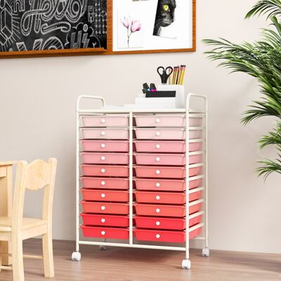 Costway Carrello cassettiera multiuso e leggero con 20 cassetti, Contenitore con ruote per ufficio e casa Rosa Costway Carrello cassettiera multiuso e leggero con 20 cassetti, Contenitore con ruote per ufficio e casa Rosa