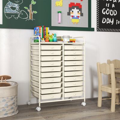 Costway Carrello cassettiera multiuso e leggero con 20 cassetti, Contenitore con ruote per ufficio e casa Bianco Costway Carrello cassettiera multiuso e leggero con 20 cassetti, Contenitore con ruote per ufficio e casa Bianco