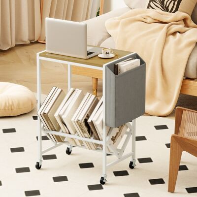 Costway Carrello per giradischi con ripiano supporto per giradischi con spazio per vinili, Carrello scaffale mobile per vinili Bianco Costway Carrello per giradischi con ripiano supporto per giradischi con spazio per vinili, Carrello scaffale mobile per vinili Bianco