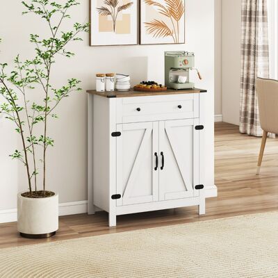 Costway Armadietto da dispensa per cucina con cassetto e ripiano regolabile, Stazione per caffè da pavimento per sala da pranzo Costway Armadietto da dispensa per cucina con cassetto e ripiano regolabile, Stazione per caffè da pavimento per sala da pranzo