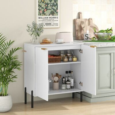 Costway Mobile credenza moderna con ripiani e kit anti-ribaltamento, Mobile buffet a 2 ante per soggiorno Costway Mobile credenza moderna con ripiani e kit anti-ribaltamento, Mobile buffet a 2 ante per soggiorno