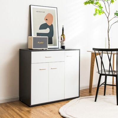 Costway Mobile credenza moderno con cassetto 3 ante ripiano regolabile, Armadietto per cucina sala da pranzo 88x40x80cm Costway Mobile credenza moderno con cassetto 3 ante ripiano regolabile, Armadietto per cucina sala da pranzo 88x40x80cm
