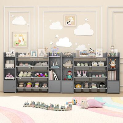 Costway Organizer di stoccaggio grande con 8 cestini removibili per giochi, Organizer armadio di stoccaggio per cameretta e camera Grigio chiaro Costway Organizer di stoccaggio grande con 8 cestini removibili per giochi, Organizer armadio di stoccaggio per cameretta e camera Grigio chiaro