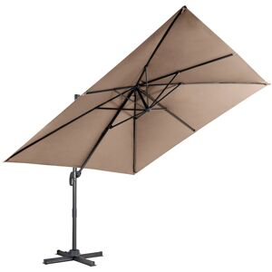 Costway Ombrellone 300 cm per cortile con 3 inclinazioni e rotazione a 360°, Ombrellone da esterno con 8 stecche Caffè Costway Ombrellone 300 cm per cortile con 3 inclinazioni e rotazione a 360°, Ombrellone da esterno con 8 stecche Caffè