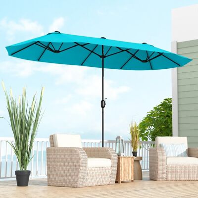 Costway Grande Parasole Doppio 340cm/396cm con Ventilatore e Manovella Costway Grande Parasole Doppio 340cm/396cm con Ventilatore e Manovella