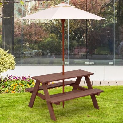 Costway Tavolo da picnic per bambini 3 in 1 con ombrellone rimovibile panche in legno, Tavolo per attività all’aperto Costway Tavolo da picnic per bambini 3 in 1 con ombrellone rimovibile panche in legno, Tavolo per attività all’aperto