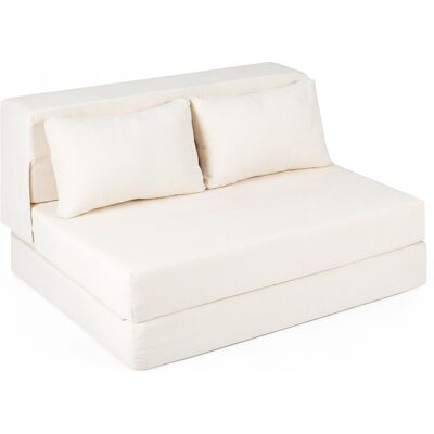 Costway Divano letto comodo pieghevole in tessuto chenille, Poltrona letto convertibile 3-in-1 con 2 cuscini 82 x 103 x 58 cm Beige Costway Divano letto comodo pieghevole in tessuto chenille, Poltrona letto convertibile 3-in-1 con 2 cuscini 82 x 103 x 58 cm Beige