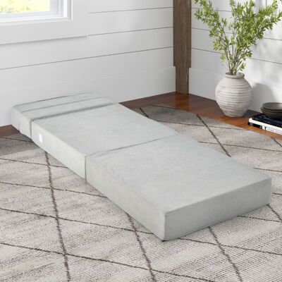 Costway Divano letto convertibile in schiuma ad alta densità copertura rimovibile lavabile, Materasso da pavimento Grigio Costway Divano letto convertibile in schiuma ad alta densità copertura rimovibile lavabile, Materasso da pavimento Grigio