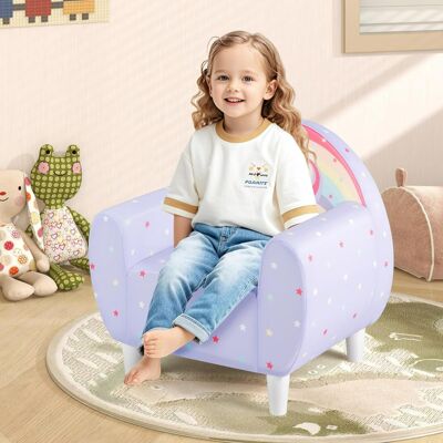 Costway Sofa per bambini con tema unicorno colorato, Divano per bambini per ragazzi ragazze Lilla Costway Sofa per bambini con tema unicorno colorato, Divano per bambini per ragazzi ragazze Lilla