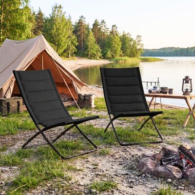 Costway Set 2 sedie spiaggia pieghevoli campeggio portatili leggere, Sedie schienali sedute imbottite adulti giardino campeggio pesca 90×57×87 cm Nero Costway Set 2 sedie spiaggia pieghevoli campeggio portatili leggere, Sedie schienali sedute imbottite adulti giardino campeggio pesca 90×57×87 cm Nero
