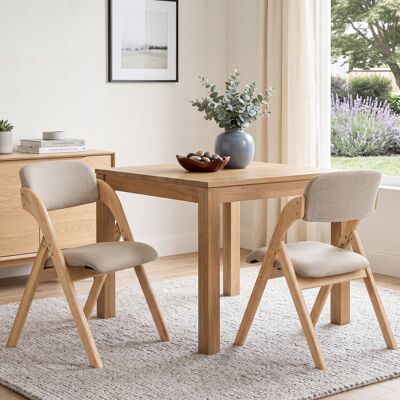 Costway Set di 2 sedie pieghevoli imbottite sala da pranzo schienale ergonomico, Sedia pranzo in legno massello con sedile morbido Costway Set di 2 sedie pieghevoli imbottite sala da pranzo schienale ergonomico, Sedia pranzo in legno massello con sedile morbido