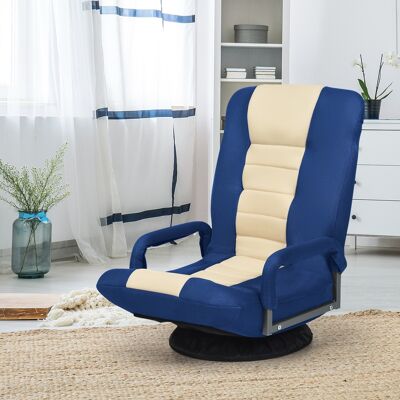 Costway Sedia da gaming pieghevole da terra, Sedia regolabile in 6 posizioni con base girevole a 360°, Blu Costway Sedia da gaming pieghevole da terra, Sedia regolabile in 6 posizioni con base girevole a 360°, Blu