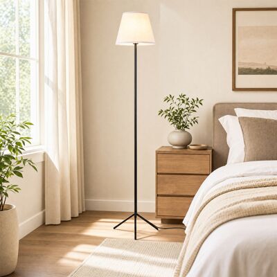 Costway Lampada da terra con paralume in tessuto e interruttore a pedale, Lampada piantata da salotto con struttura in metallo Costway Lampada da terra con paralume in tessuto e interruttore a pedale, Lampada piantata da salotto con struttura in metallo