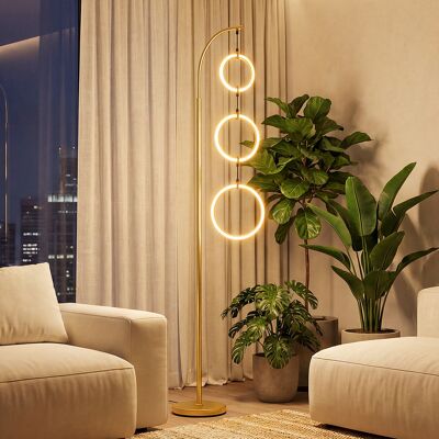 Costway Lampada piantana da terra a 3 luci con interruttore a pedale 3 temperature di colore base ponderata collo d'oca, Lampada da lettura moderna Costway Lampada piantana da terra a 3 luci con interruttore a pedale 3 temperature di colore base ponderata collo d'oca, Lampada da lettura moderna