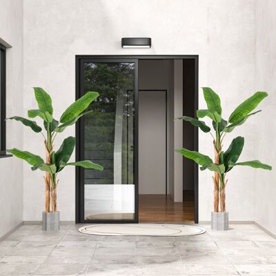 Costway Albero di banana finto con grandi foglie e vaso, Albero di banana artificiale con corteccia naturale alto 165 cm Costway Albero di banana finto con grandi foglie e vaso, Albero di banana artificiale con corteccia naturale alto 165 cm