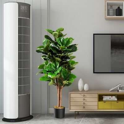 Costway Ficus lyrata artificiale da 1,2m da interno ed esterno, Piante finte con foglie realistiche in PEVA vaso in PP Costway Ficus lyrata artificiale da 1,2m da interno ed esterno, Piante finte con foglie realistiche in PEVA vaso in PP