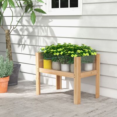 Costway Fioriera rialzata da giardino in legno con gambe fori di drenaggio e pannelli in acrilico, Fioriera da esterno Naturale Costway Fioriera rialzata da giardino in legno con gambe fori di drenaggio e pannelli in acrilico, Fioriera da esterno Naturale