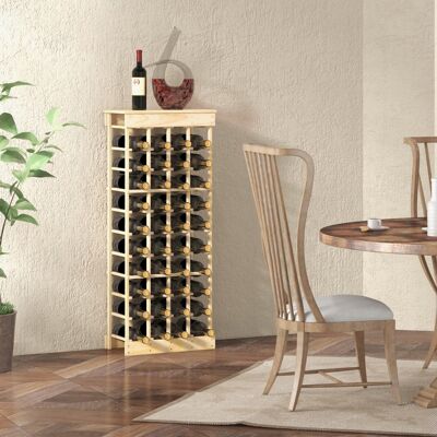 Costway Portabottiglie in legno da 40 bottiglie Scaffale per bottiglie di vino 47x28x113cm Naturale Costway Portabottiglie in legno da 40 bottiglie Scaffale per bottiglie di vino 47x28x113cm Naturale