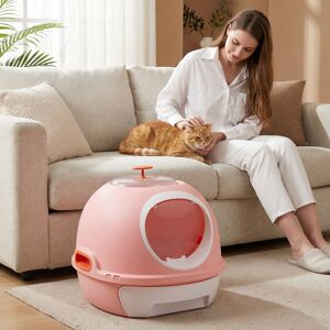 Costway Lettiera per gatti con coperchio stile elicottero ingresso frontale uscita ribalta, Toilette per gattini cassetto portatile piccoli medi fino a 10 kg Costway Lettiera per gatti con coperchio stile elicottero ingresso frontale uscita ribalta, Toilette per gattini cassetto portatile piccoli medi fino a 10 kg