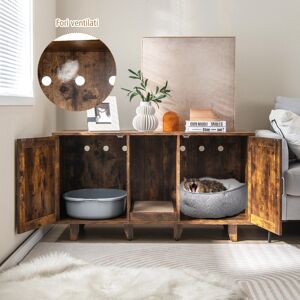 Costway Mobile lettiera per gatti con ingressi sinuosi tiragraffi gambe staccabili, Armadietto casetta per gatti Marrone Costway Mobile lettiera per gatti con ingressi sinuosi tiragraffi gambe staccabili, Armadietto casetta per gatti Marrone