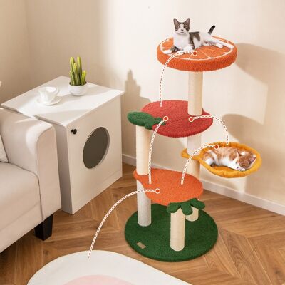 Costway Albero per gatti con cesto rotante di mela e carota, Albero per gatti in stile frutta 99,5 cm Colorato Costway Albero per gatti con cesto rotante di mela e carota, Albero per gatti in stile frutta 99,5 cm Colorato