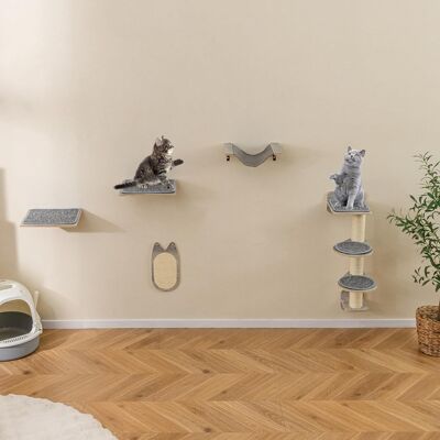 Albero a gatto da parete Costway - Mobili per gatti multi-livello Albero a gatto da parete Costway - Mobili per gatti multi-livello