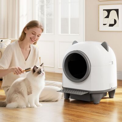 Costway Lettiera autopulente per multi-gatto e gatti anziani con 10 sensori radar di sicurezza, Lettiera elettrica con APP e sacchetti inclusi 80L Costway Lettiera autopulente per multi-gatto e gatti anziani con 10 sensori radar di sicurezza, Lettiera elettrica con APP e sacchetti inclusi 80L