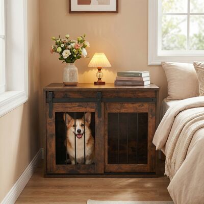 Costway Gabbia per cani con porta scorrevole e struttura in metallo, Gabbia per animali da interno con ampio piano superiore Marrone Costway Gabbia per cani con porta scorrevole e struttura in metallo, Gabbia per animali da interno con ampio piano superiore Marrone