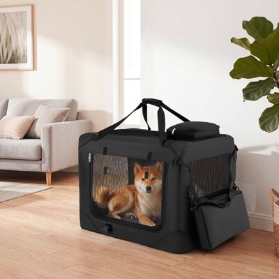 Costway Trasportino per cani e gatti con 2 tasche portaoggetti e 2 manici, Borsa per cani con morbido cuscino parte superiore apribile M Nero Costway Trasportino per cani e gatti con 2 tasche portaoggetti e 2 manici, Borsa per cani con morbido cuscino parte superiore apribile M Nero