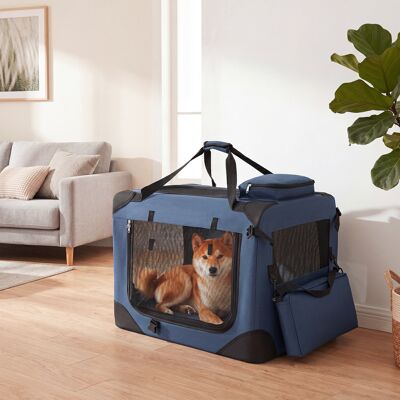 Costway Trasportino per cani e gatti con 2 tasche portaoggetti e 2 manici, Borsa per cani con morbido cuscino parte superiore apribile M Blu Costway Trasportino per cani e gatti con 2 tasche portaoggetti e 2 manici, Borsa per cani con morbido cuscino parte superiore apribile M Blu