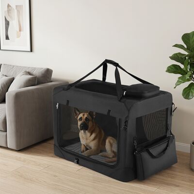 Costway Trasportino per cani e gatti con 2 tasche portaoggetti e 2 manici, Borsa per cani con morbido cuscino parte superiore apribile L Nero Costway Trasportino per cani e gatti con 2 tasche portaoggetti e 2 manici, Borsa per cani con morbido cuscino parte superiore apribile L Nero