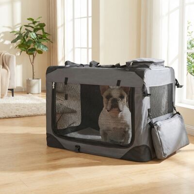 Costway Trasportino per cani e gatti con 2 tasche portaoggetti e 2 manici, Borsa per cani con morbido cuscino parte superiore apribile L Grigio Costway Trasportino per cani e gatti con 2 tasche portaoggetti e 2 manici, Borsa per cani con morbido cuscino parte superiore apribile L Grigio