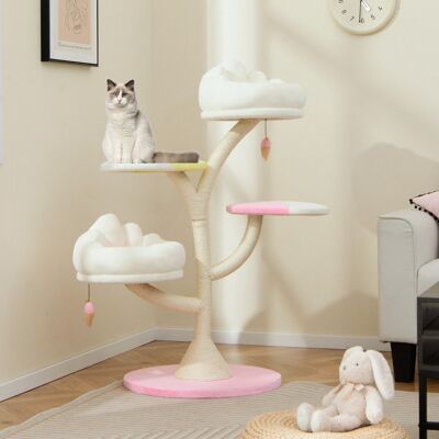 Costway Albero per gatti con 2 piattaforme palline pendenti e tiragraffi in sisal, Centro attività per animali domestici Rosa Costway Albero per gatti con 2 piattaforme palline pendenti e tiragraffi in sisal, Centro attività per animali domestici Rosa