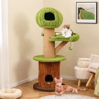 Costway Albero per gatti con 2 carine case e pali in sisal, Torre per gatti con cuscini rimovibili per attività e riposo Costway Albero per gatti con 2 carine case e pali in sisal, Torre per gatti con cuscini rimovibili per attività e riposo