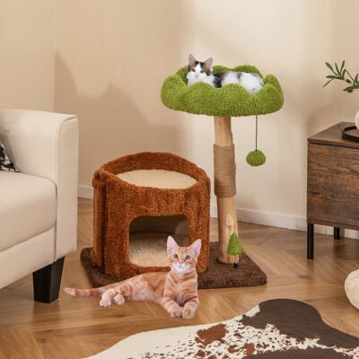 Costway Albero per gatti multifunzionale con pali per graffiare, Torre per gatti moderna con piattaforma rotonda ampia Costway Albero per gatti multifunzionale con pali per graffiare, Torre per gatti moderna con piattaforma rotonda ampia